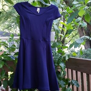 Frenchi S Navy Fit & Flare Dress